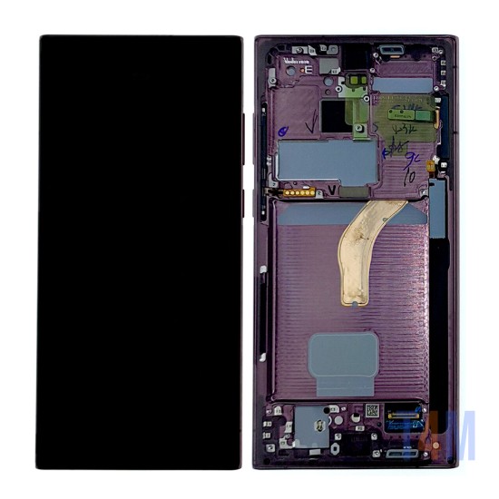 Touch+Display+Frame Samsung Galaxy S22 Ultra/S908 Service Pack Burgundy